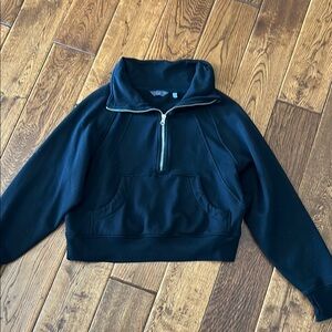 Danskin Black Fleece-Lined Half-Zip Pullover